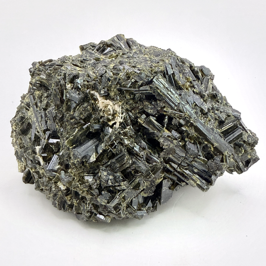 Epidote specimen with bladed green crystals