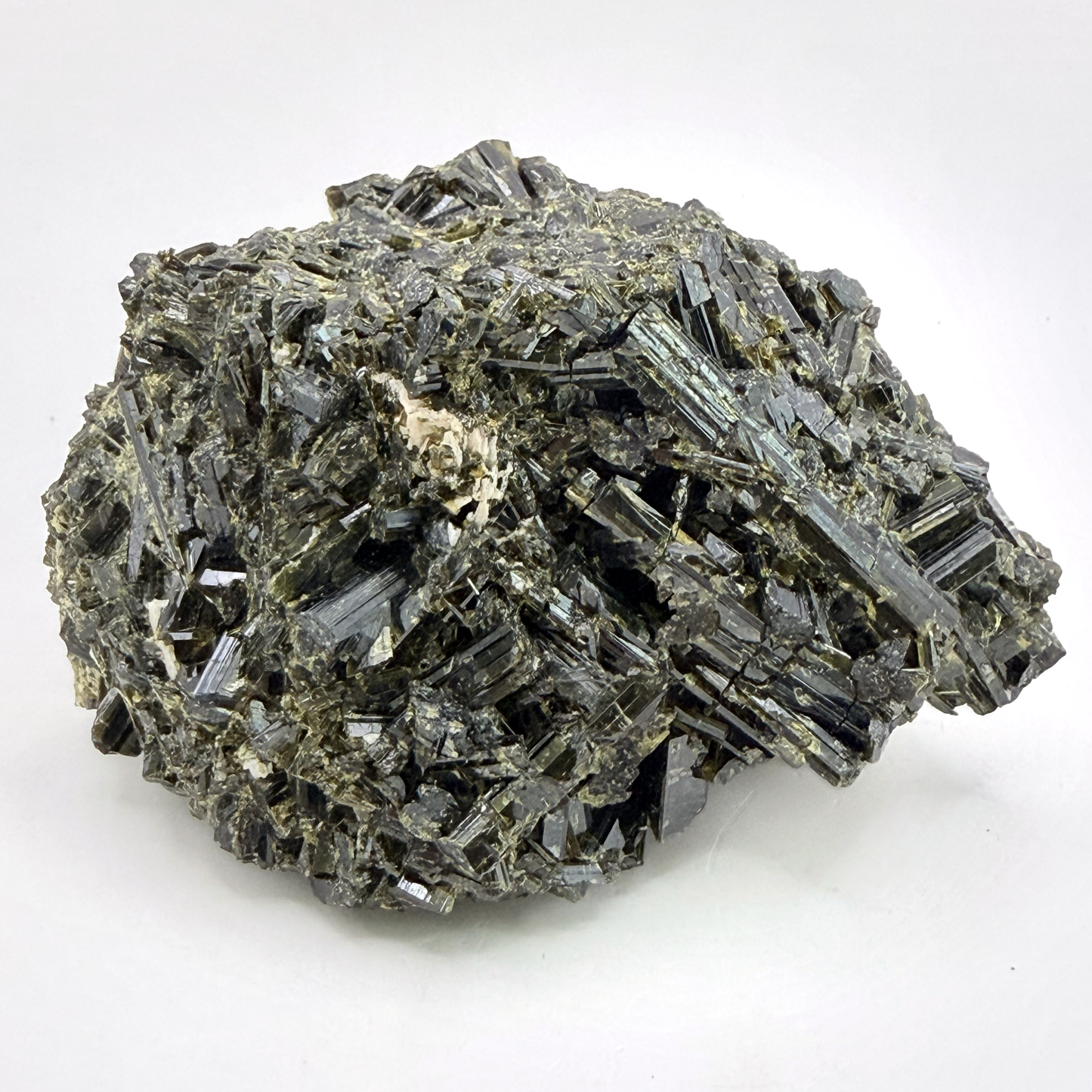 Epidote specimen with bladed green crystals