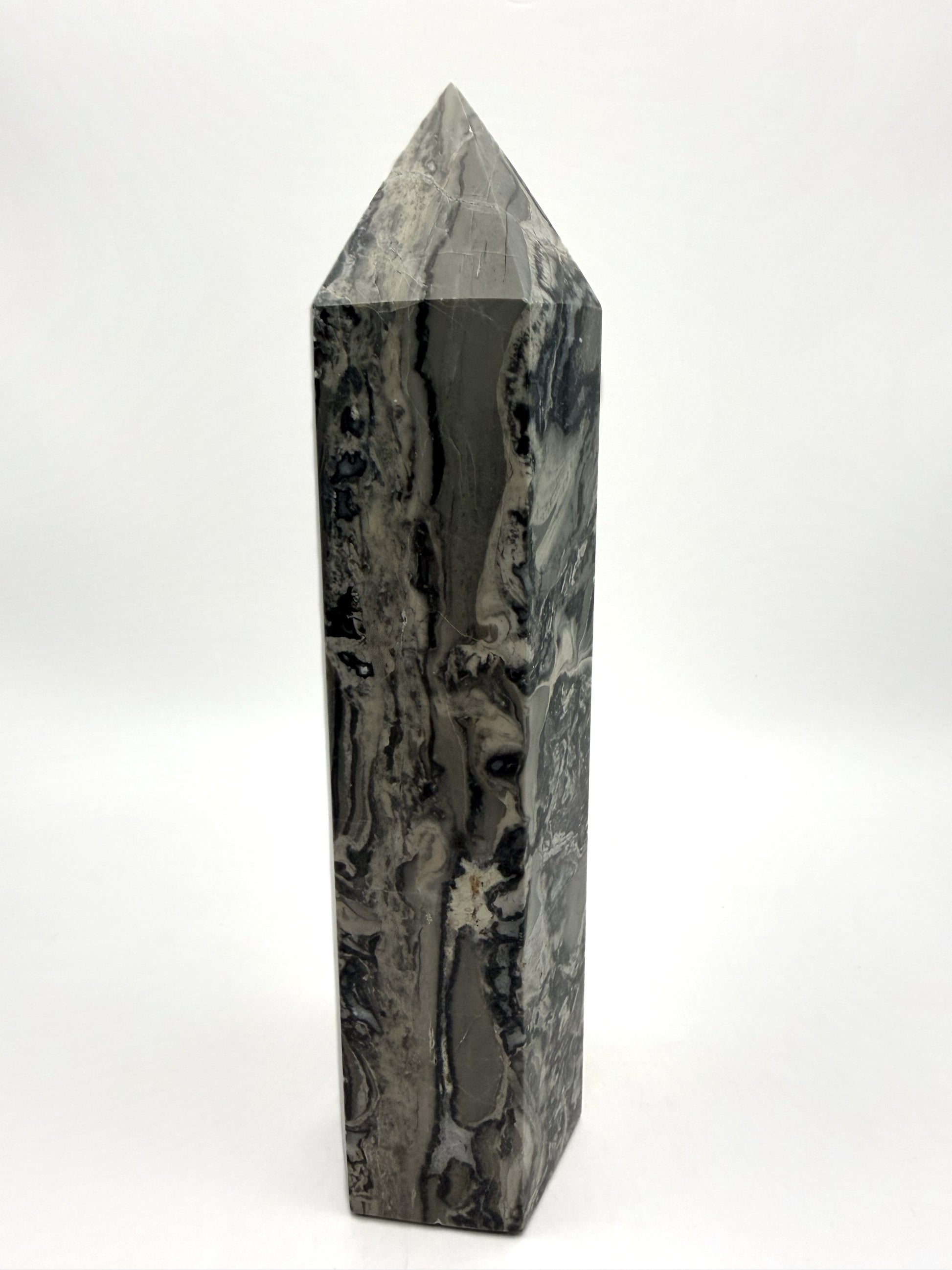 Picasso Jasper tower, black grey and cream landscape stone