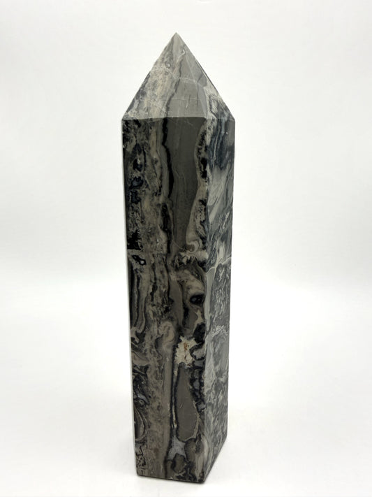 Picasso Jasper tower, black grey and cream landscape stone