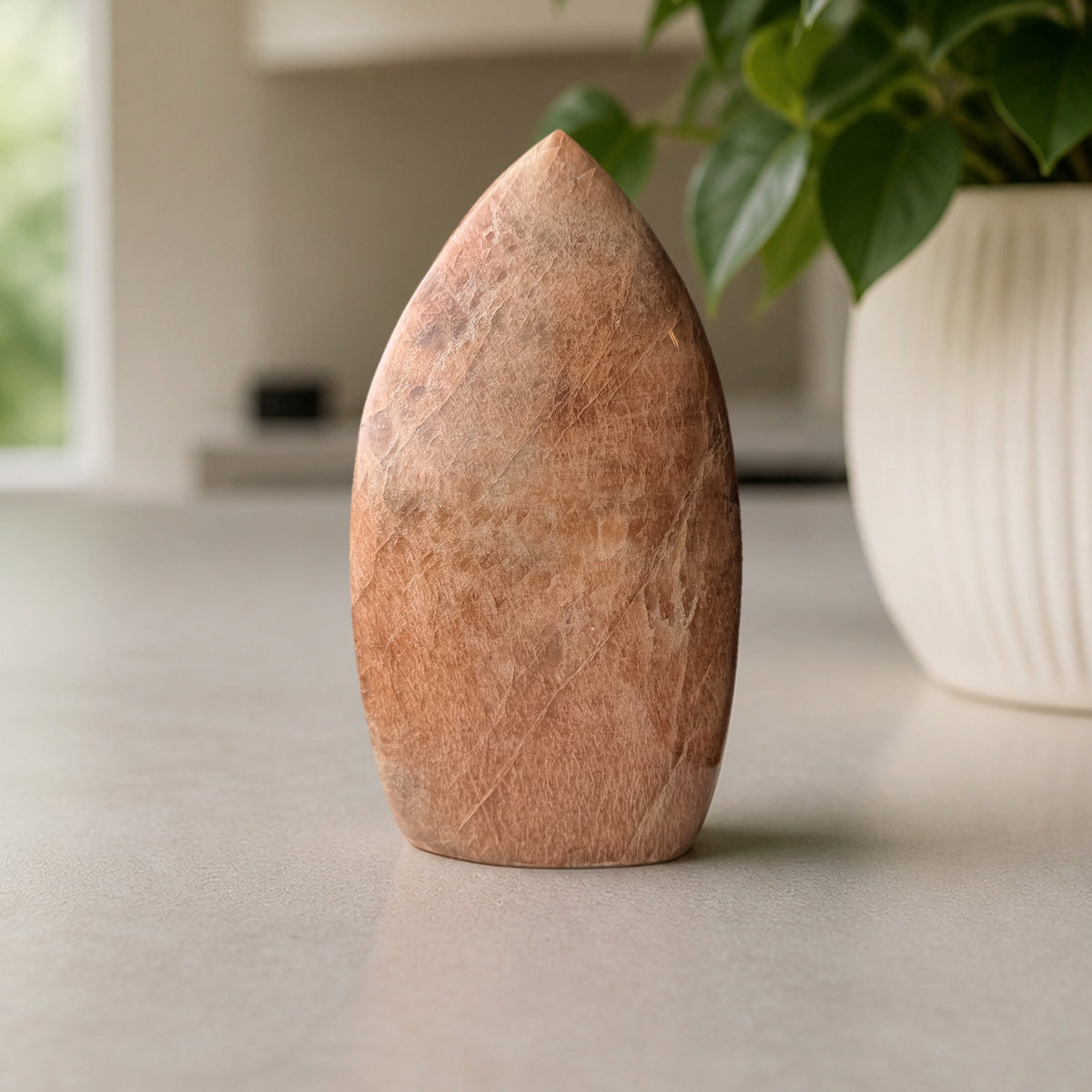Peach moonstone flame freeform