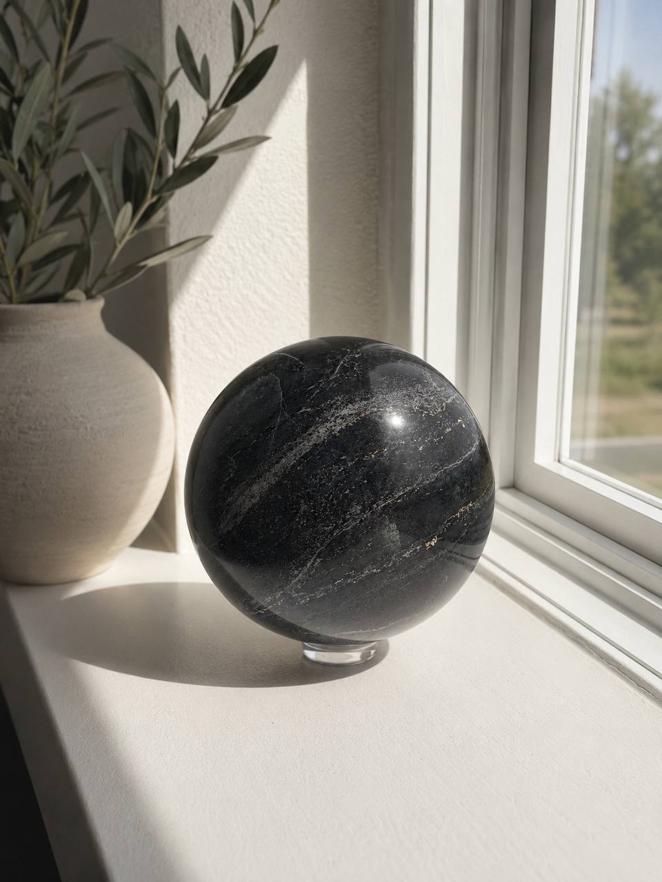 Silver Sheen Obsidian Sphere