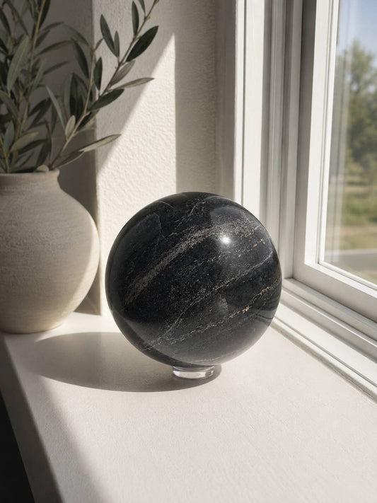 Silver Sheen Obsidian Sphere