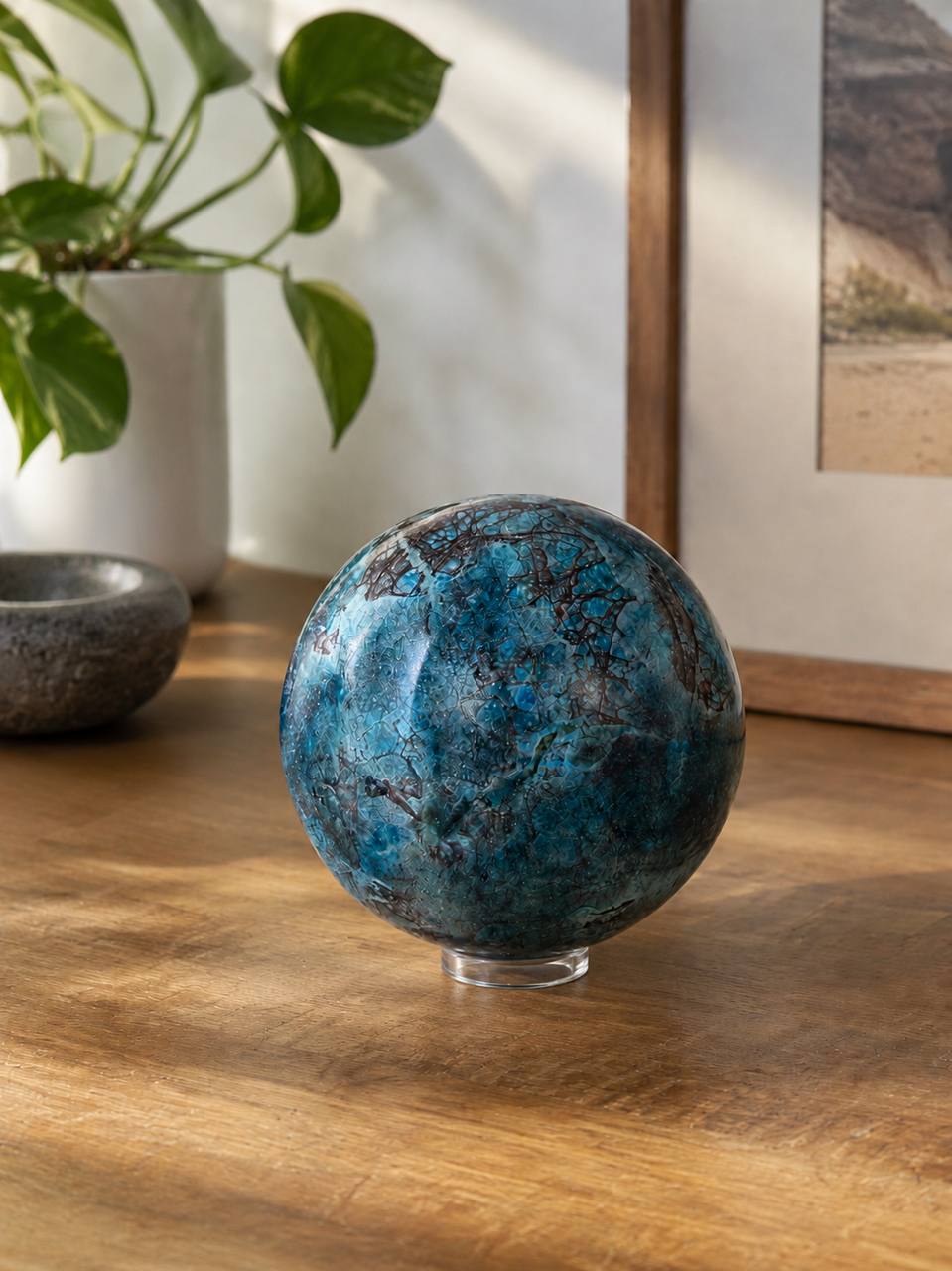 Blue Apatite Sphere