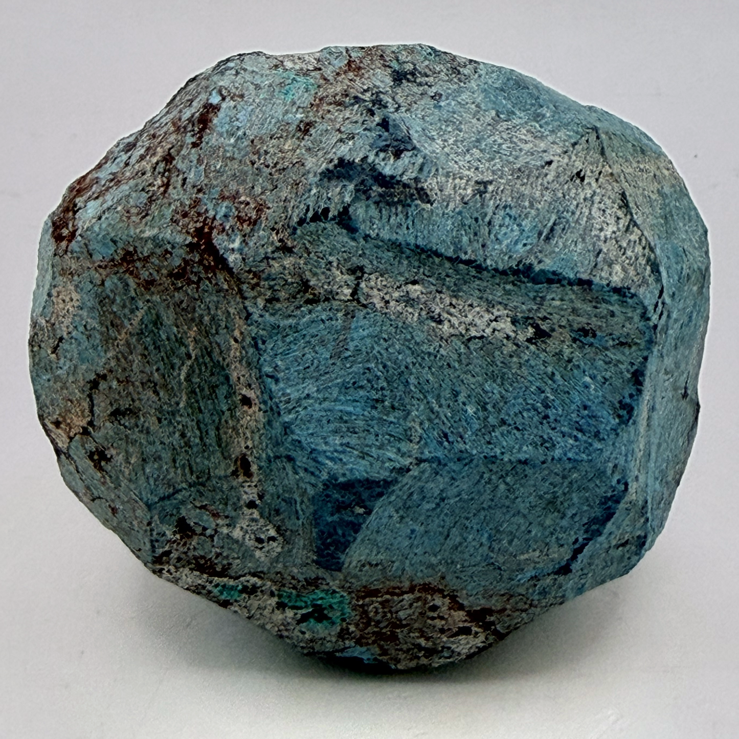 Dioptase Cave Nodule from Congo, Emerald Crystal Geode with Blue Chrysocolla Skin, Rare Collector Sp