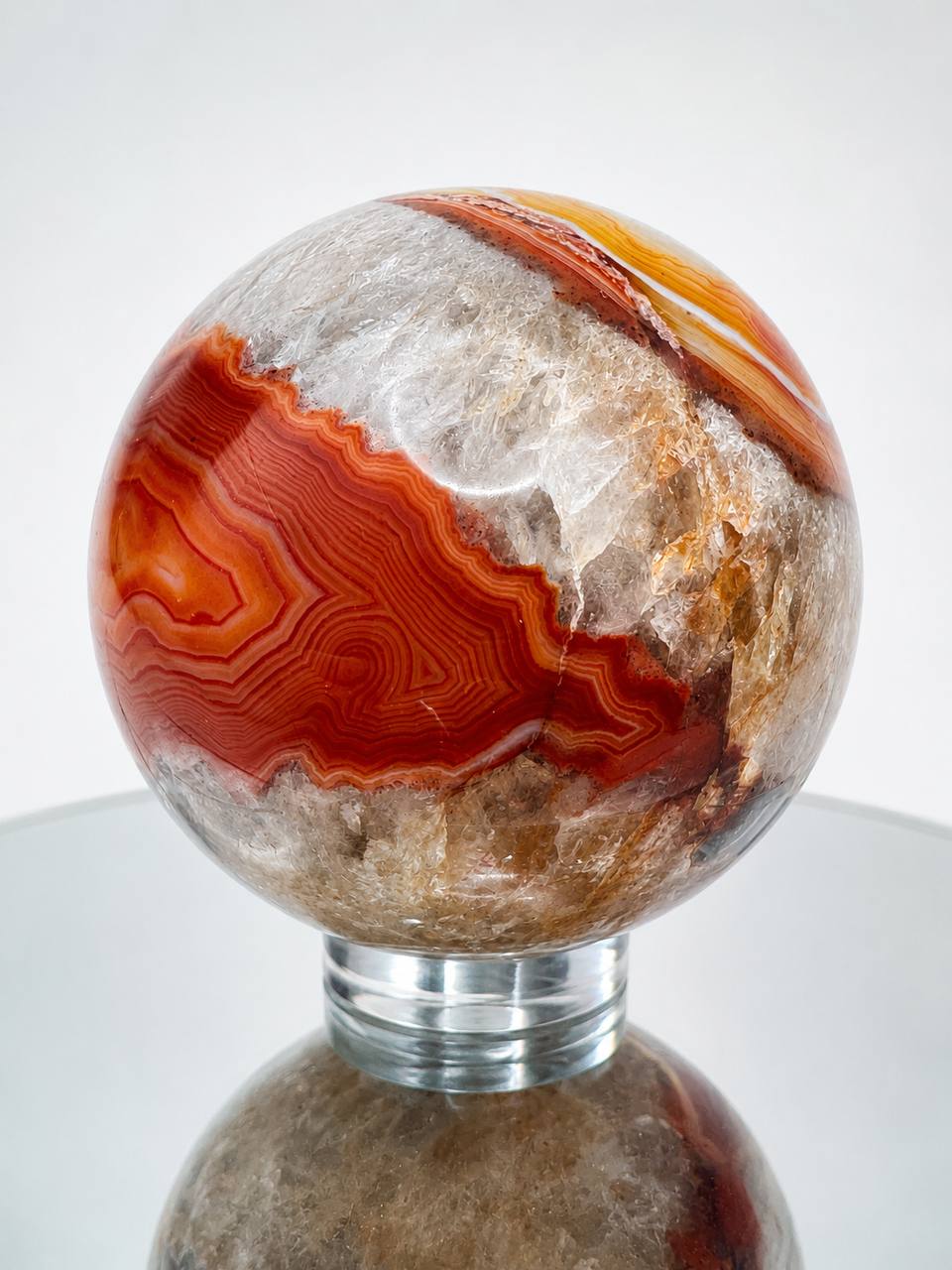 Carnelian Agate Sphere with Acrylic Stand
