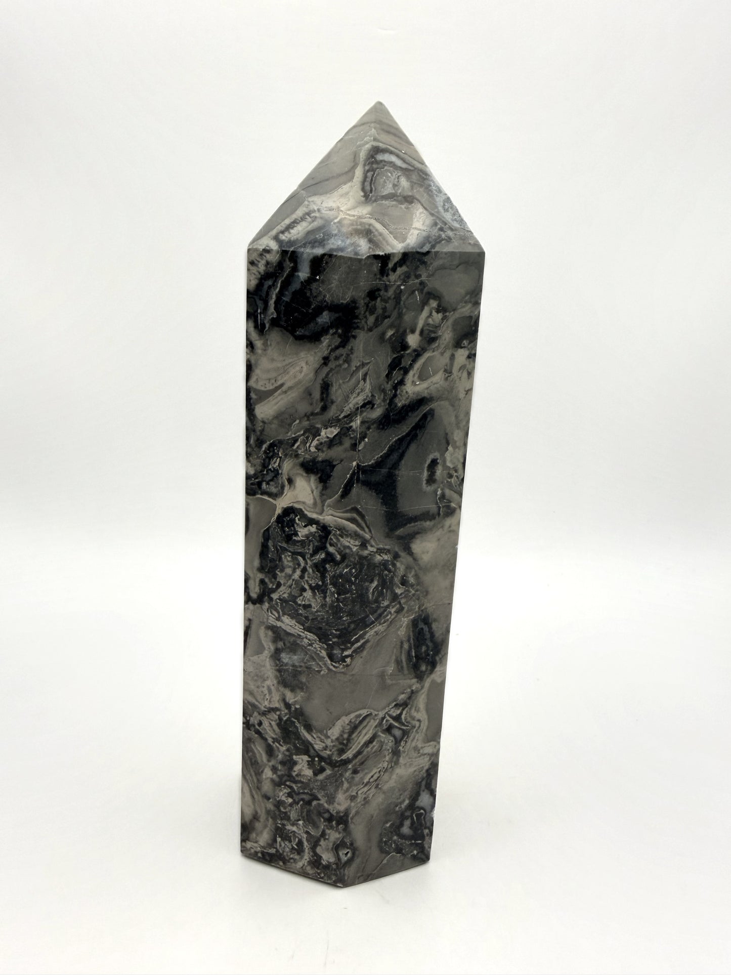 Picasso Jasper tower, black grey and cream landscape stone