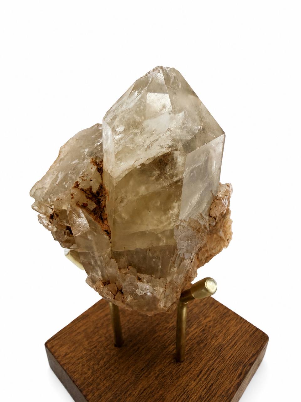 Congo Citrine Crystal Point with Red Clay Matrix