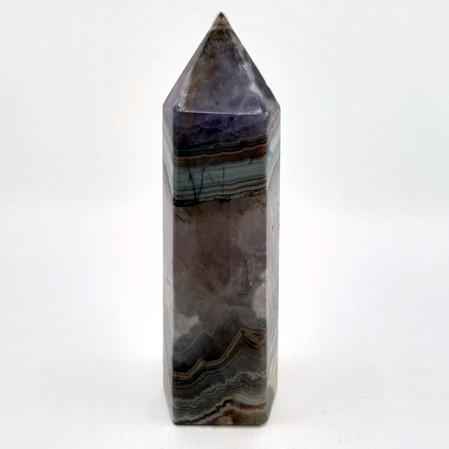 Front face of the amethyst crazy lace agate tower