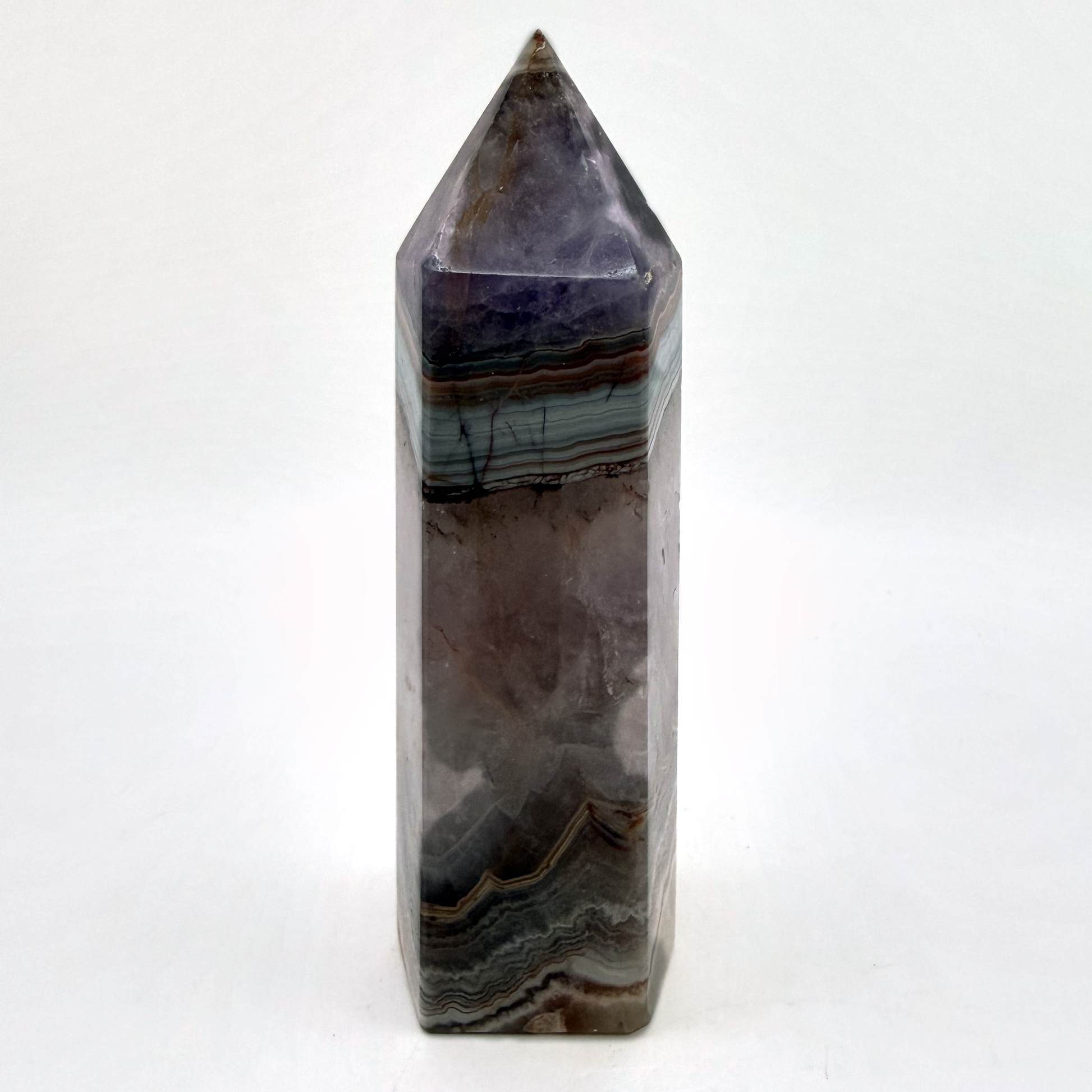 Front face of the amethyst crazy lace agate tower