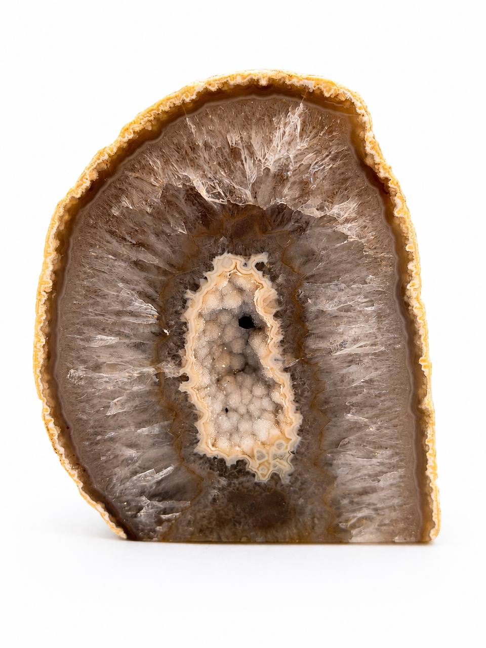 Natural Agate Geode with Druzy Quartz