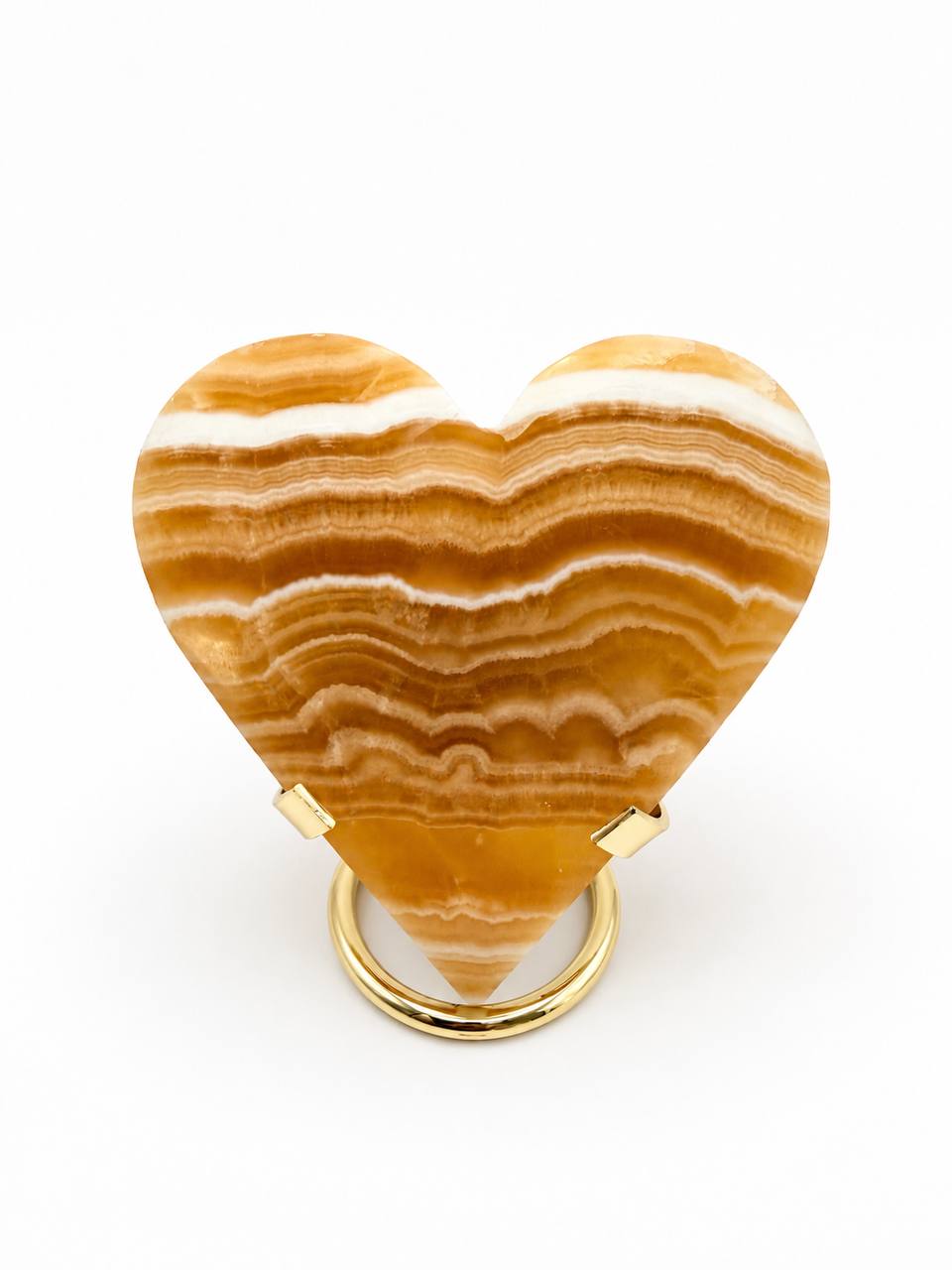 Honey Calcite Heart