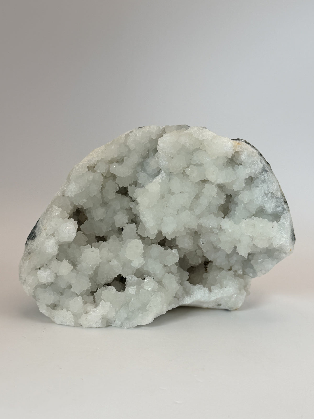 White quartz geode, front