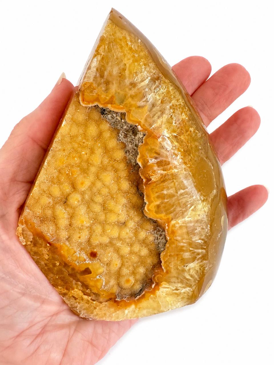 Carnelian Agate Flame with Botryoidal Formations