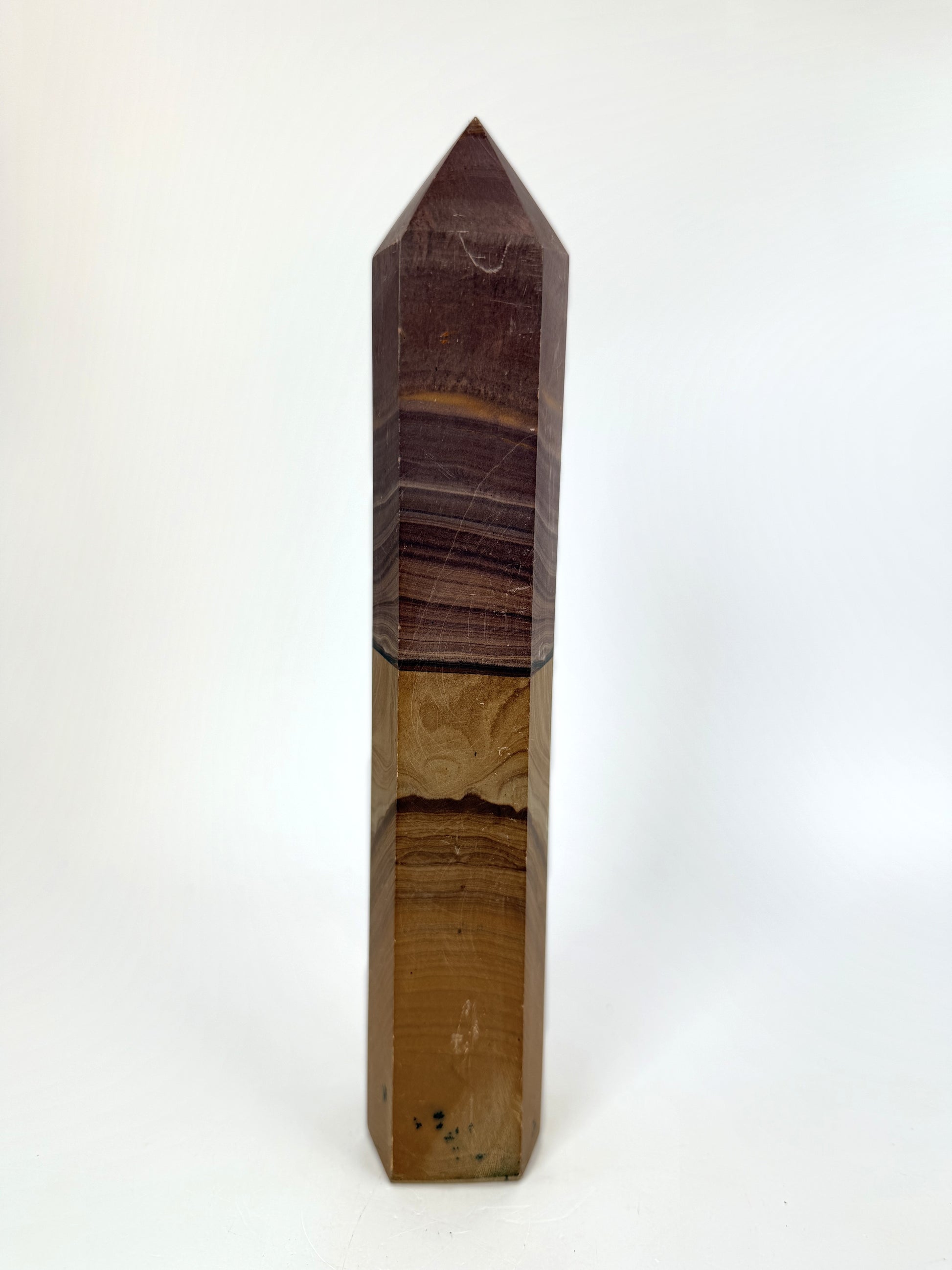 Picture jasper tower, rosewood brown over butterscotch gold