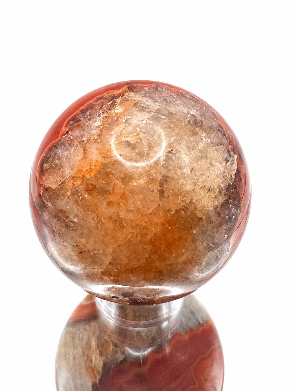 Carnelian Agate Sphere with Acrylic Stand