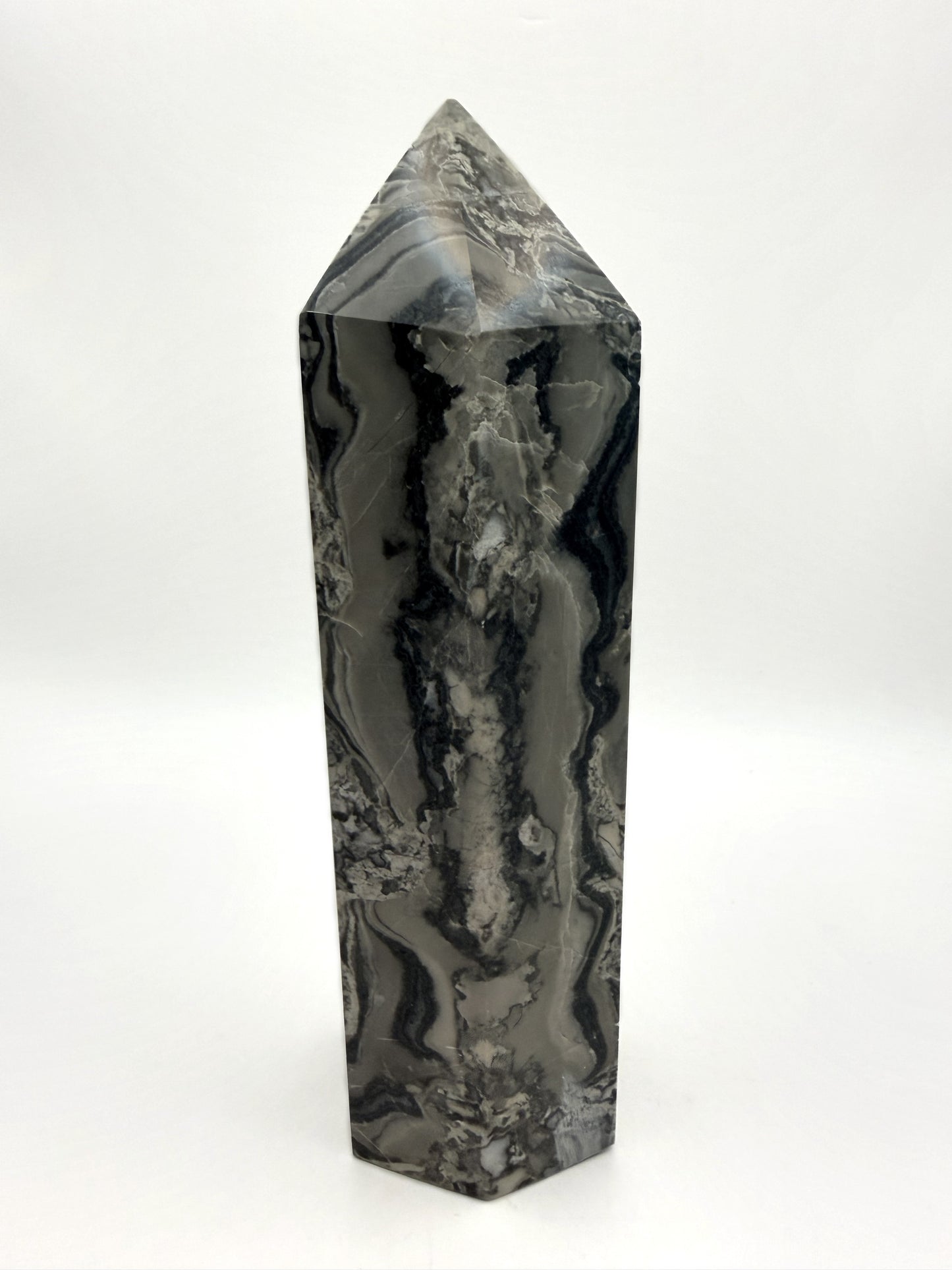 Picasso Jasper tower, black grey and cream landscape stone
