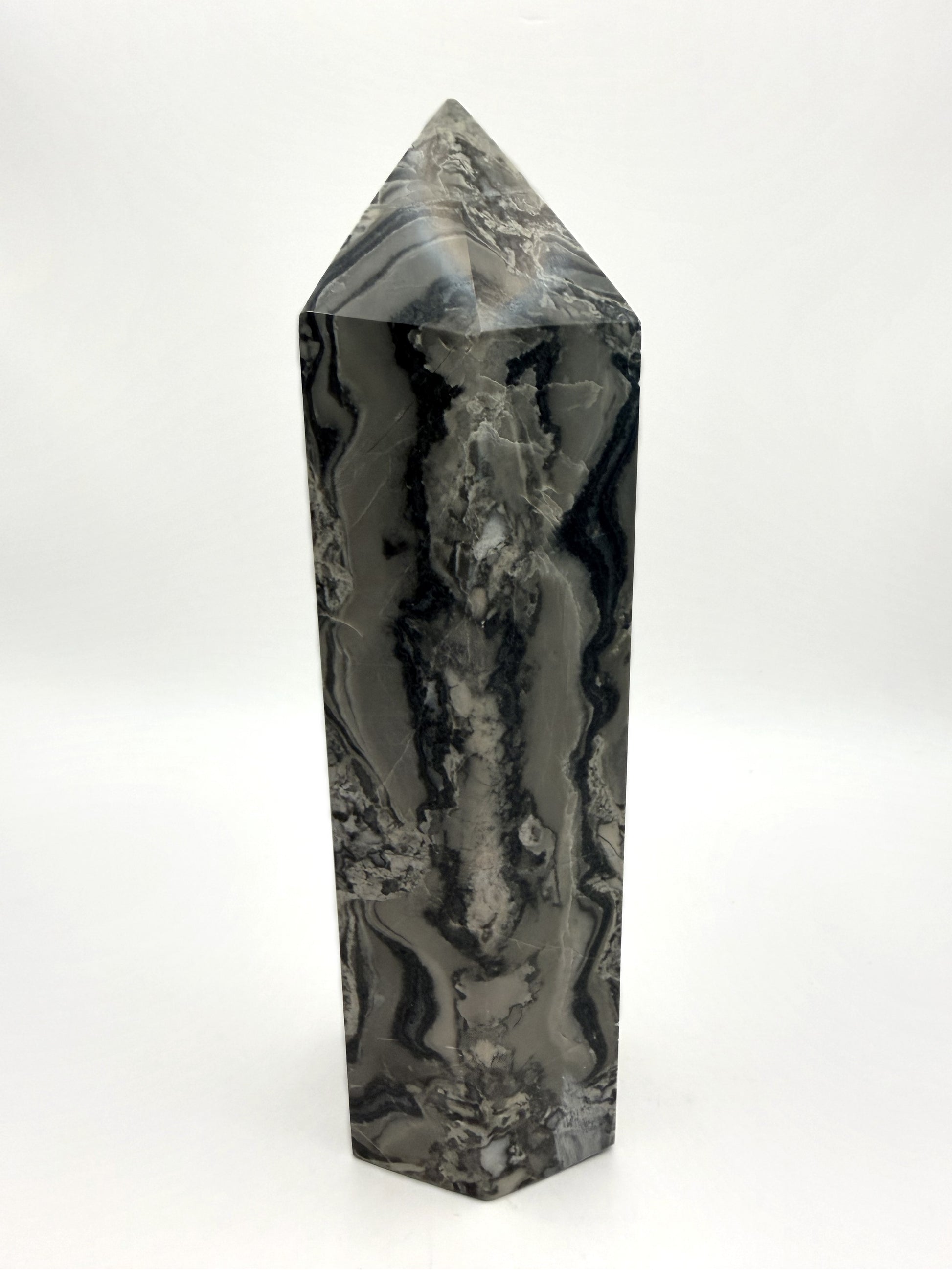Picasso Jasper tower, black grey and cream landscape stone