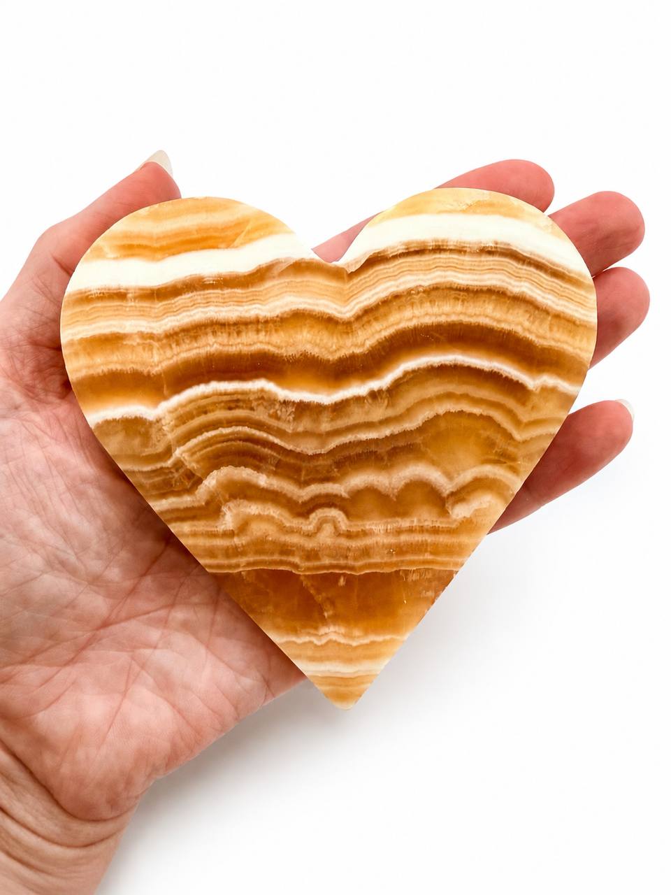 Honey Calcite Heart