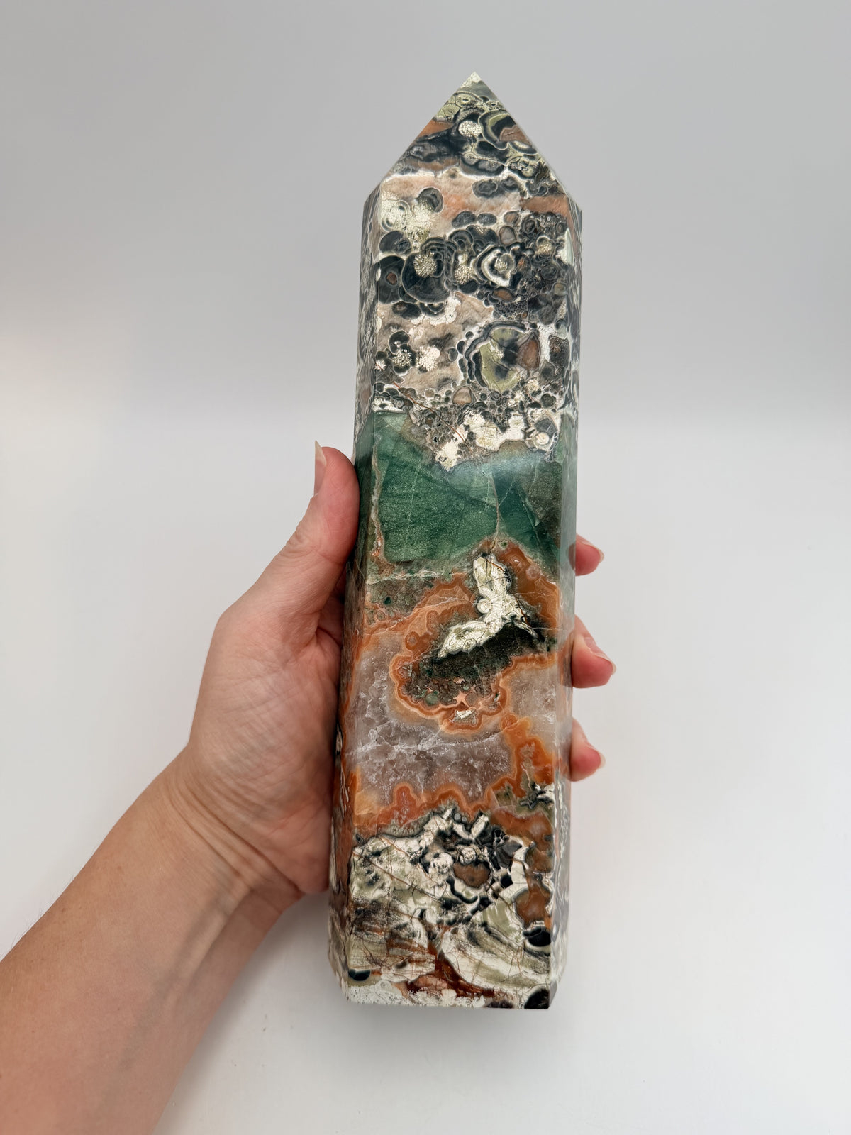 Ocean jasper tower with green band
