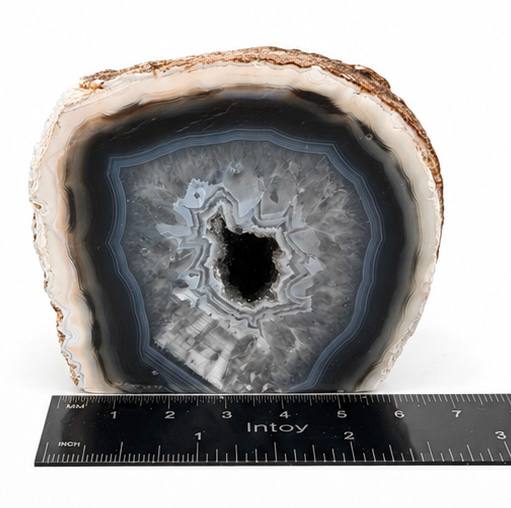 Brazilian Agate Geode Half with Druzy Quartz