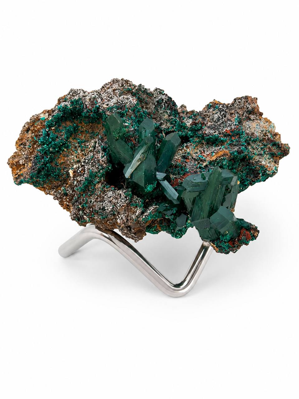 Dioptase Crystal Cluster on Matrix