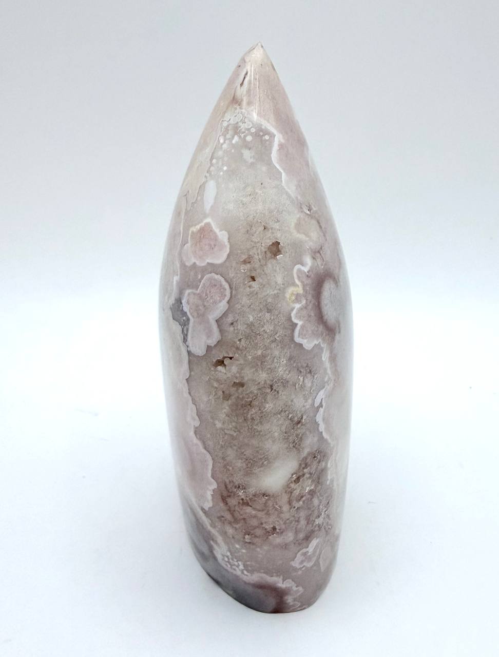 Pink Flower Agate flame side angle