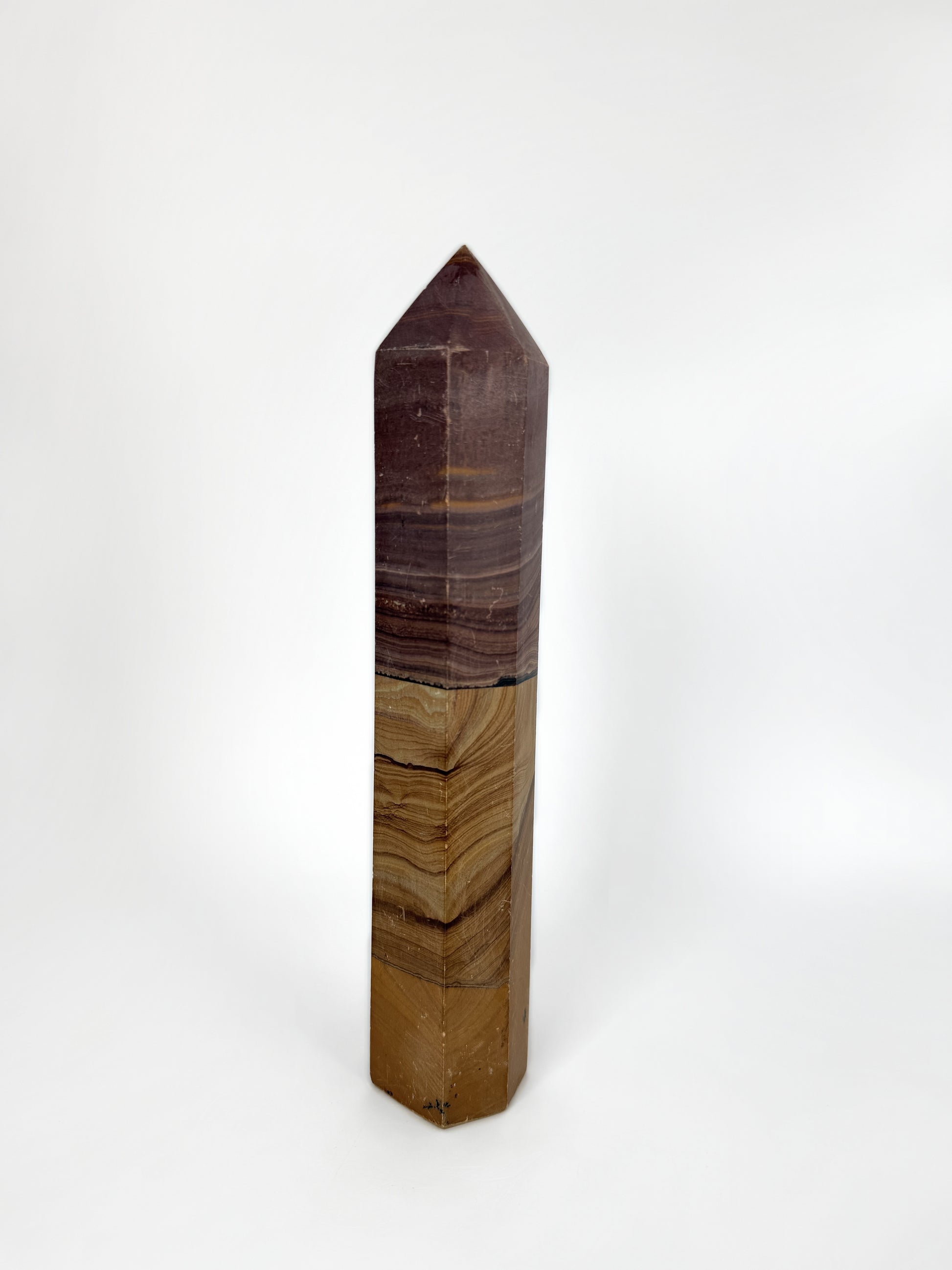 Picture jasper tower, rosewood brown over butterscotch gold