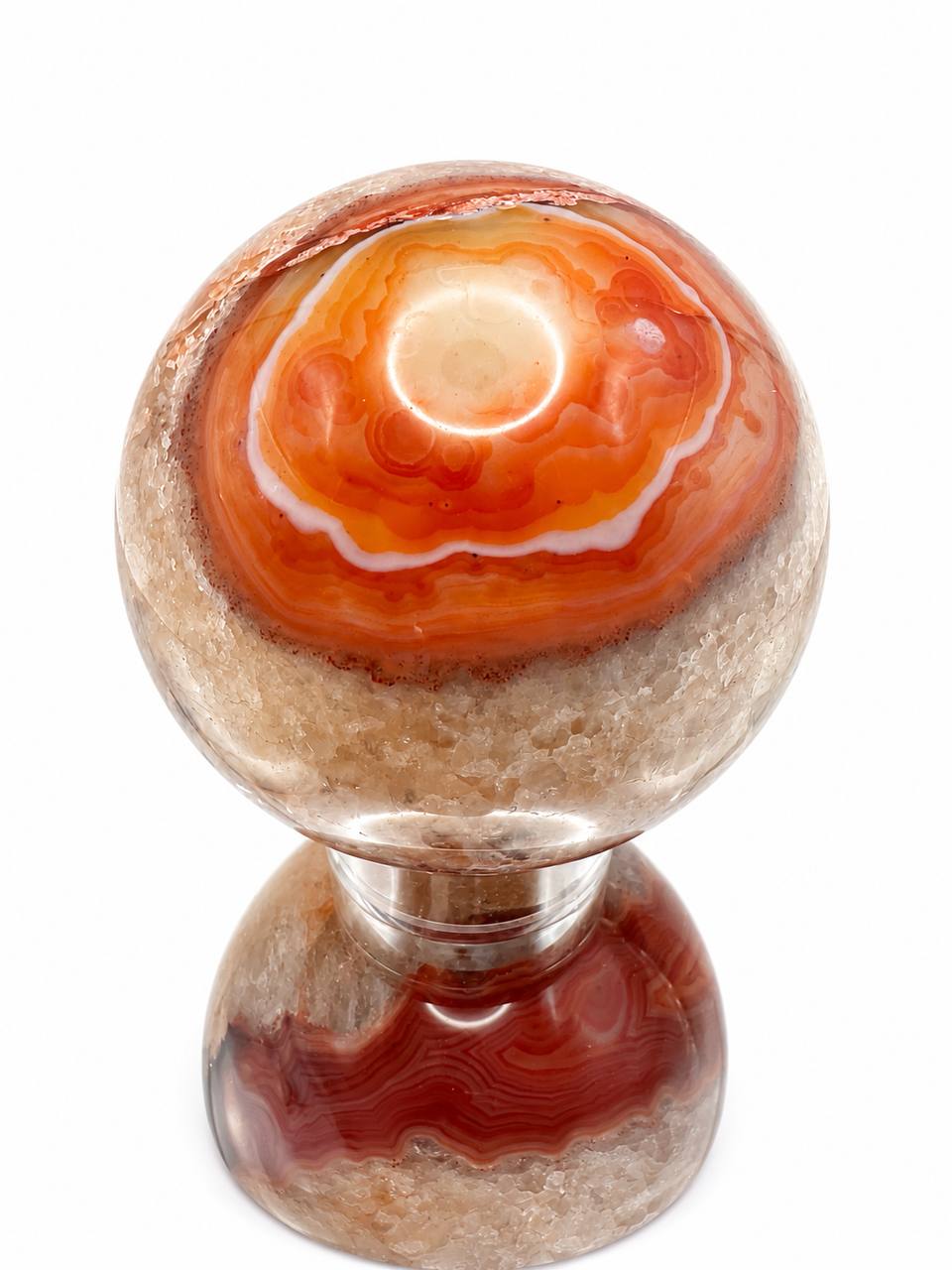 Carnelian Agate Sphere with Acrylic Stand