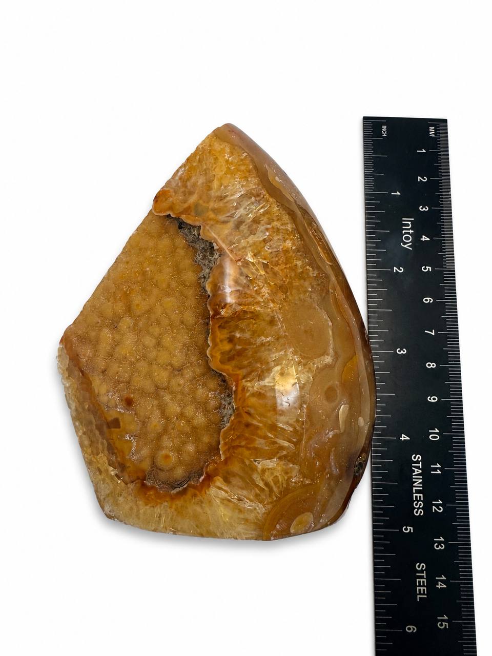 Carnelian Agate Flame with Botryoidal Formations
