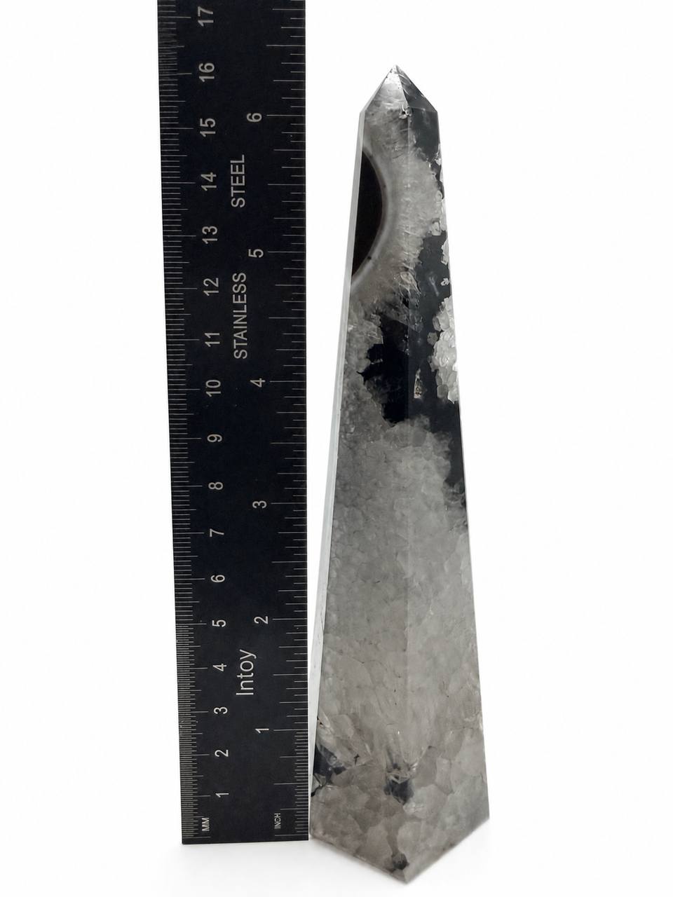 Sardonyx Obelisk with Druzy Quartz