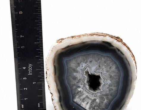 Brazilian Agate Geode Half with Druzy Quartz