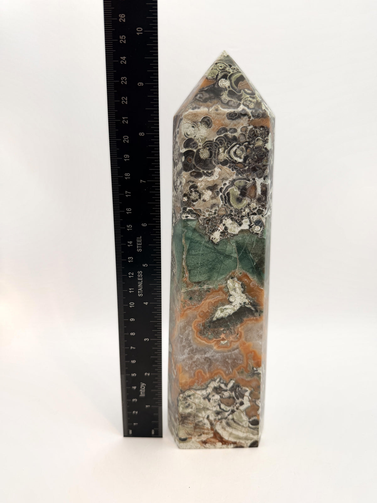 Ocean jasper tower with green band