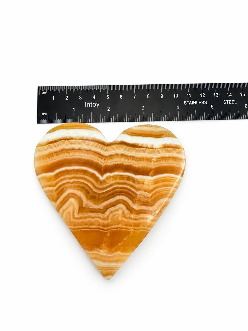 Honey Calcite Heart