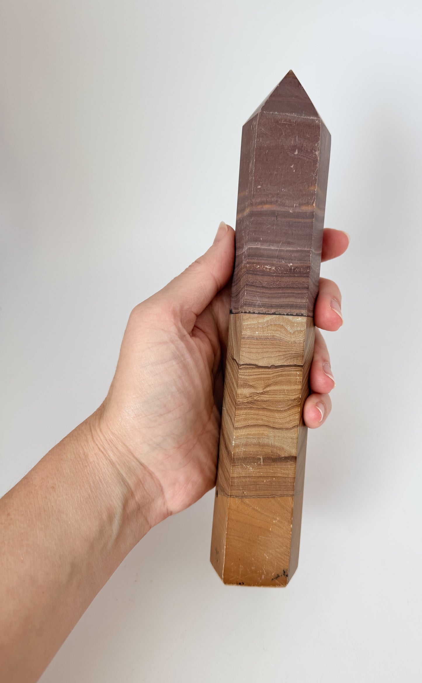 Picture jasper tower, rosewood brown over butterscotch gold