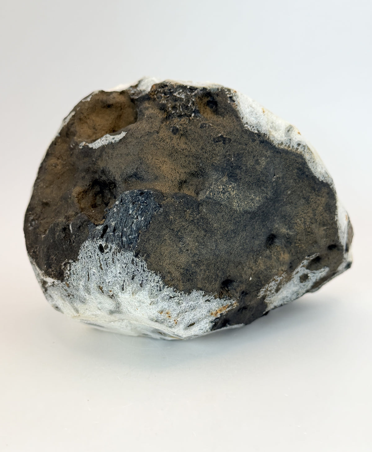 White quartz geode, back