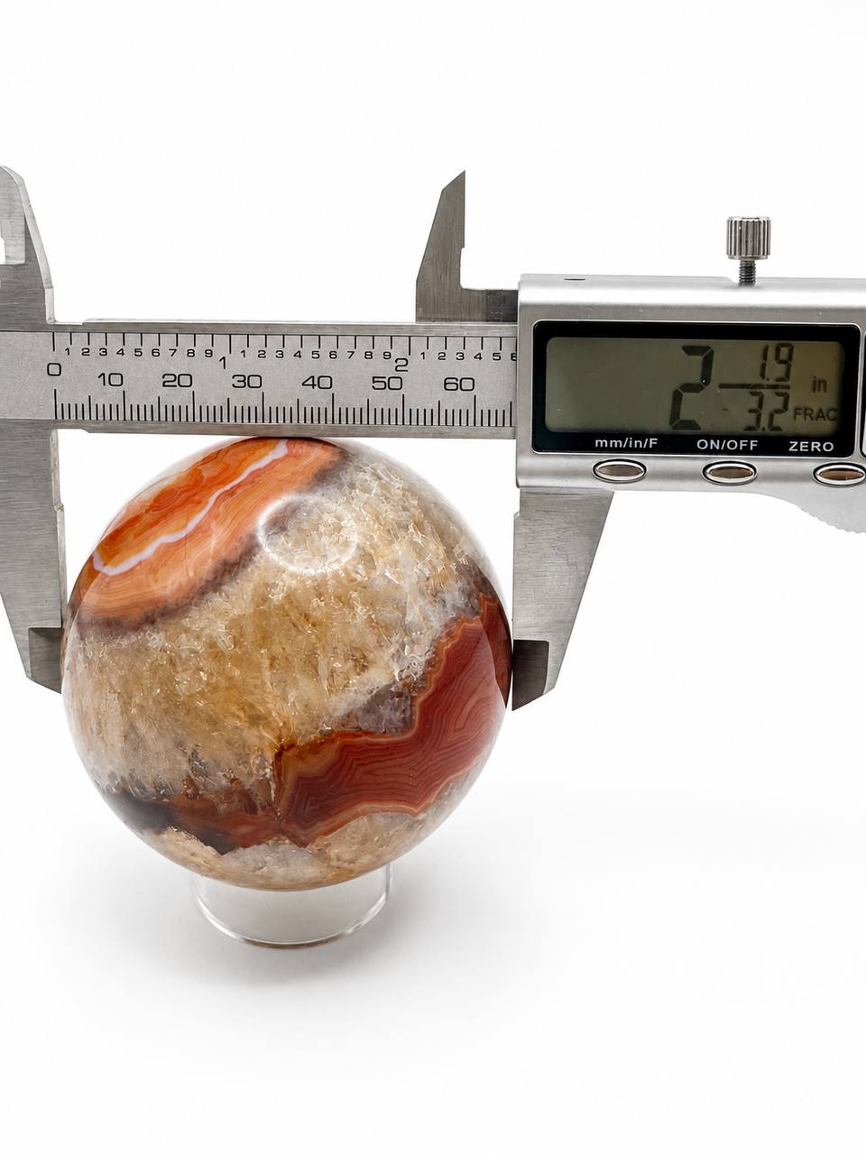 Carnelian Agate Sphere with Acrylic Stand