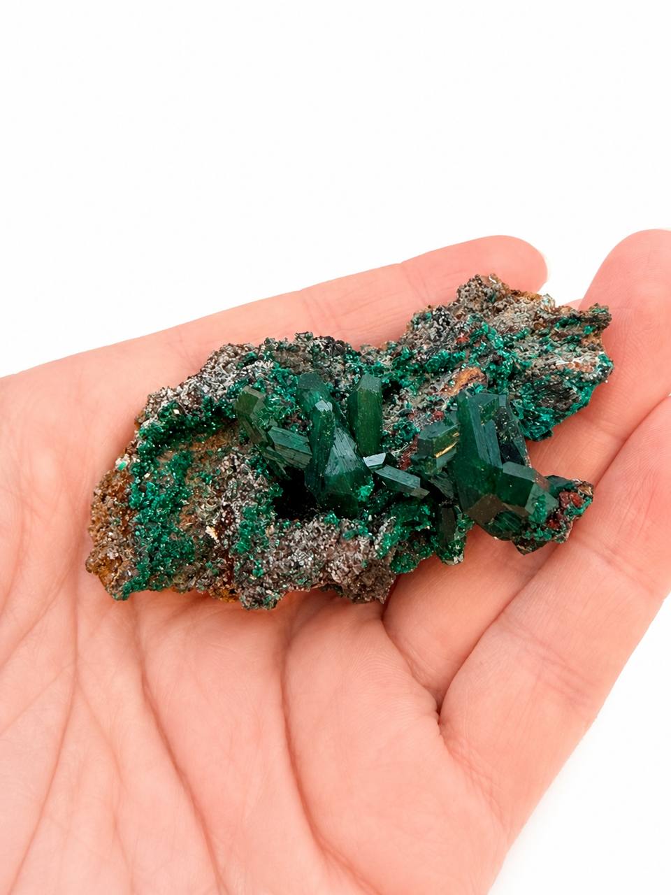 Dioptase Crystal Cluster on Matrix