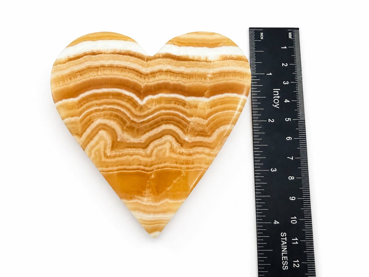 Honey Calcite Heart