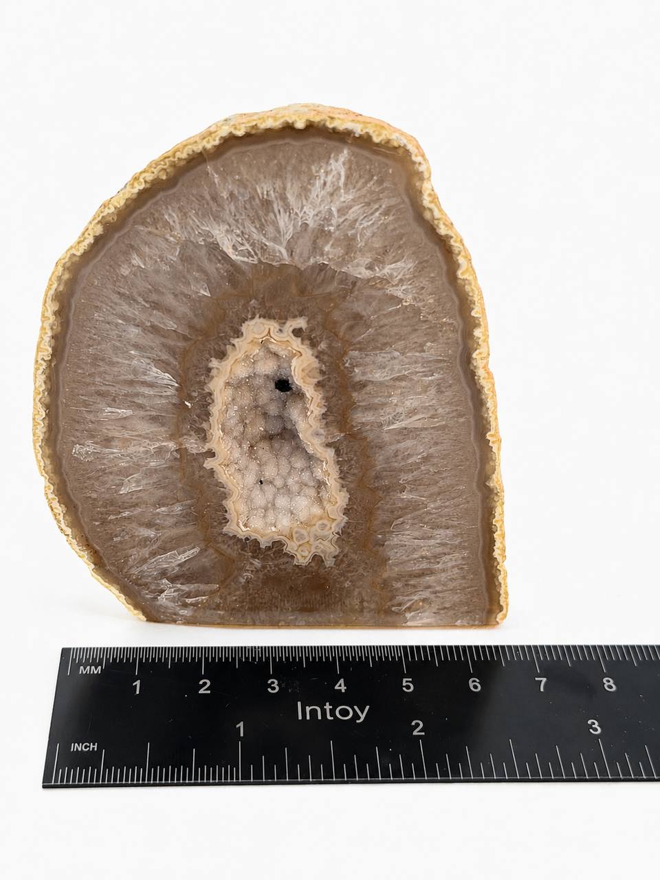 Natural Agate Geode with Druzy Quartz