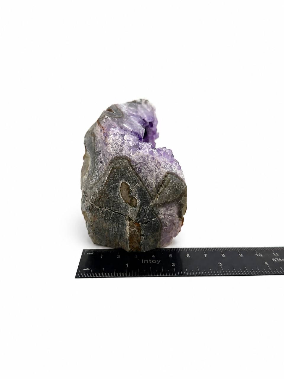 Uruguay Amethyst Geode Cave, side view showing basalt exterior