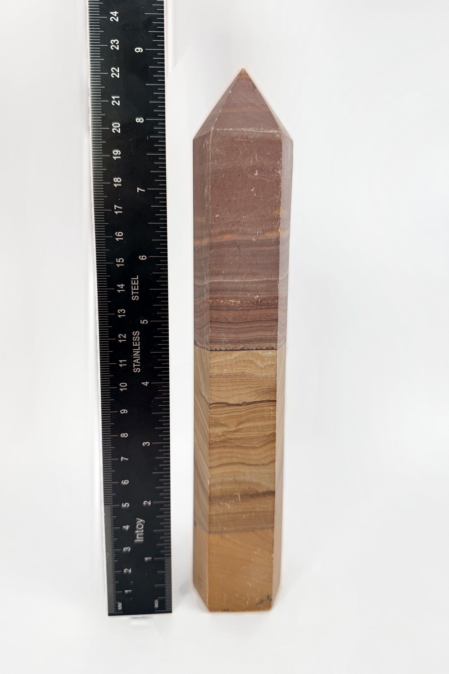 Picture jasper tower, rosewood brown over butterscotch gold