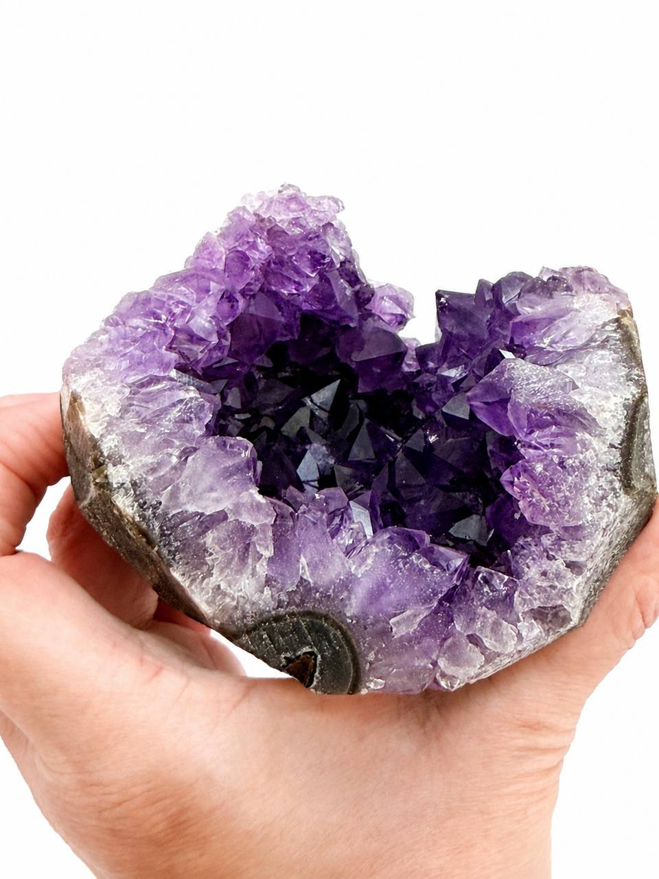 Uruguay Amethyst Geode Cave, close up of deep purple crystal formations