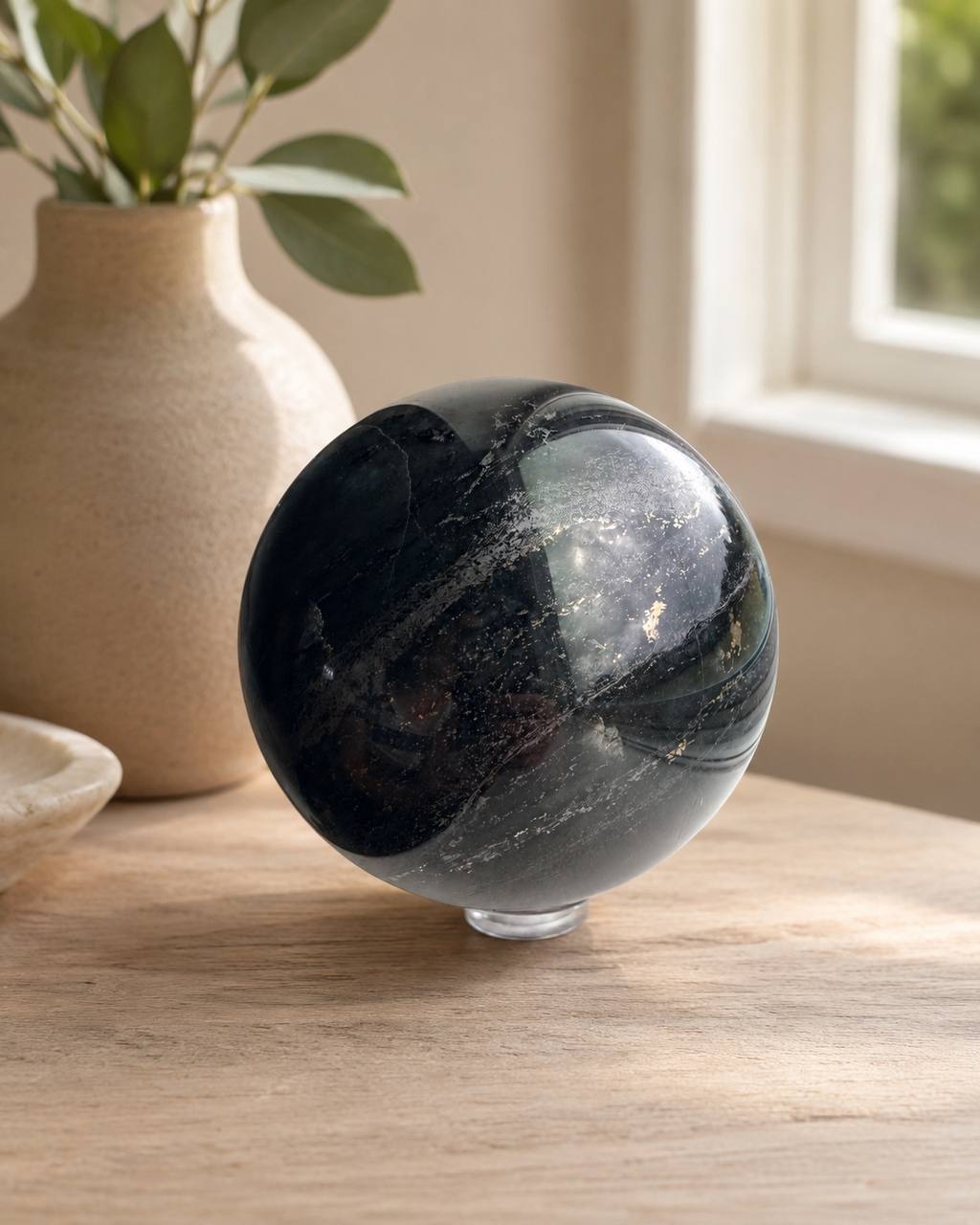 Silver Sheen Obsidian Sphere