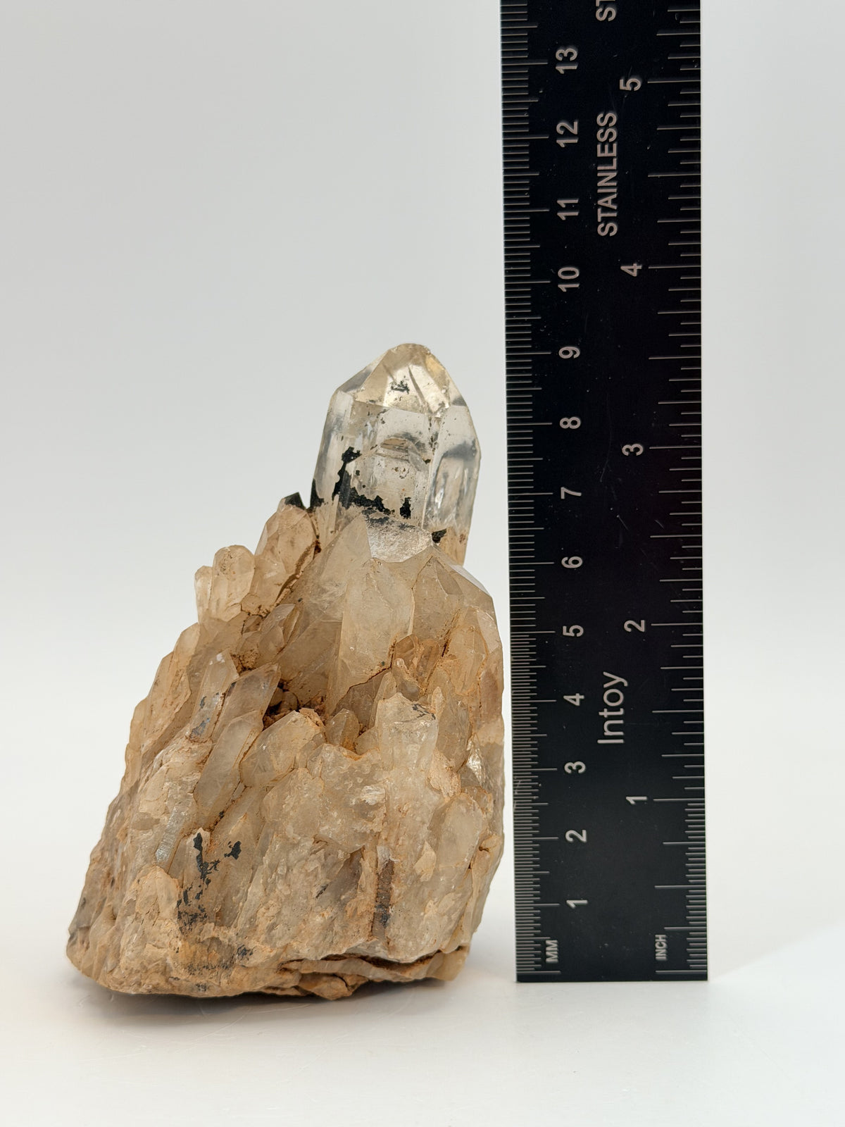 Kundalini citrine cluster, ruler height