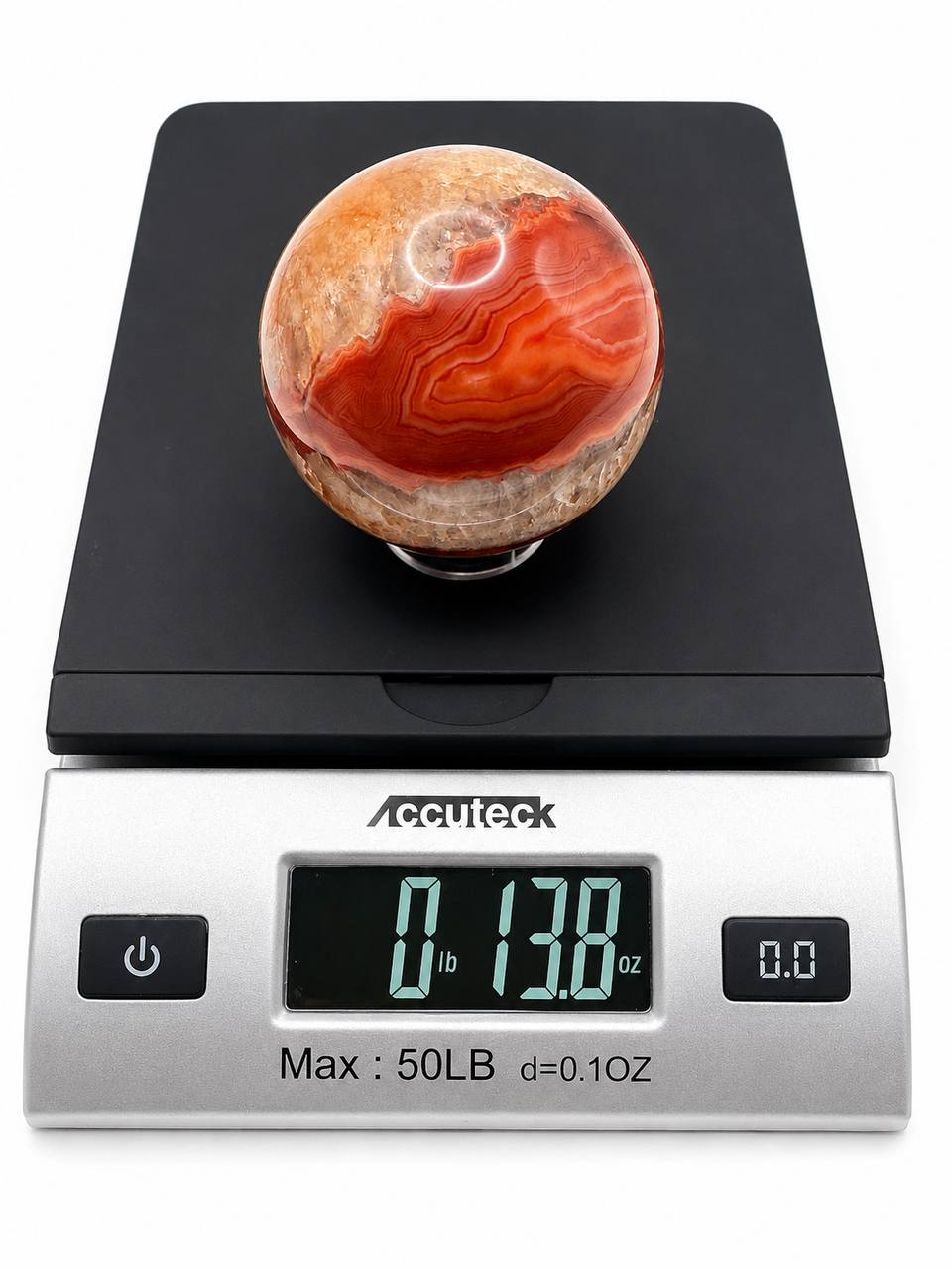 Carnelian Agate Sphere with Acrylic Stand