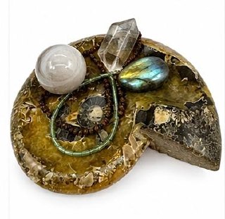 Polished ammonite fossil bowl from Madagascar