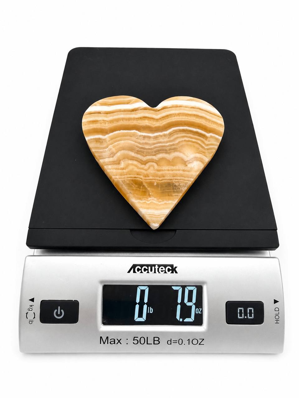 Honey Calcite Heart