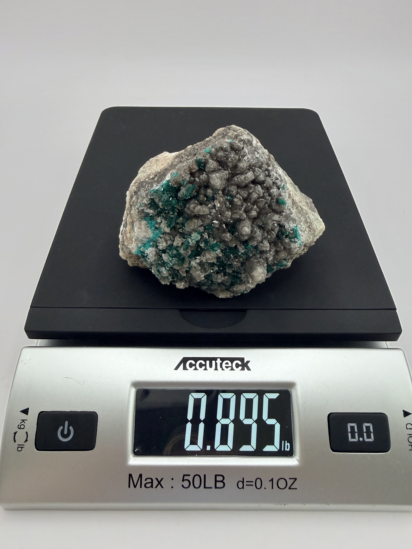 Dioptase on Calcite Cluster from Congo, Sparkling Natural Crystal Specimen, 14 oz Emerald Green Display Piece