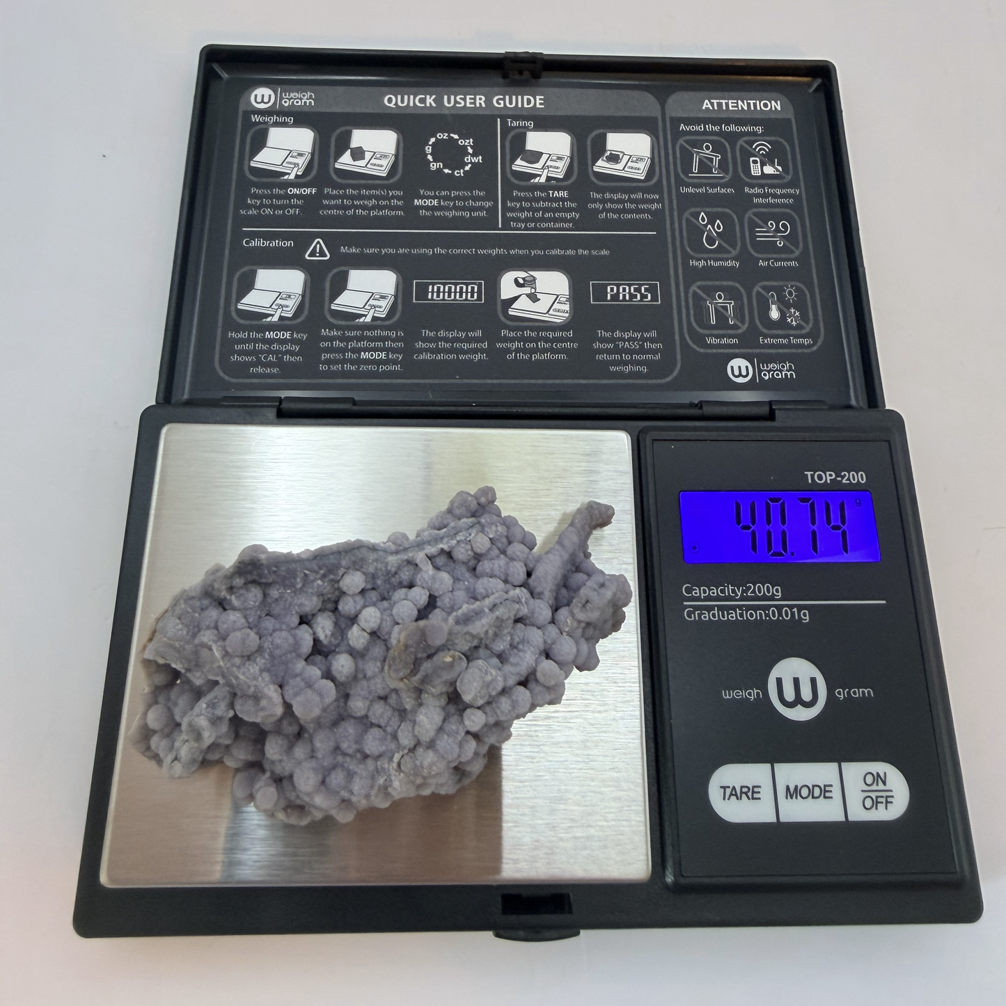 Grape Agate Cluster, Sparkling Botryoidal Lavender Chalcedony, Natural Purple Druzy Mineral Specimen